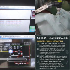 Troubleshooting intermittent A/C plant faults and PT1000 signal stabilization - SAIG Marine
