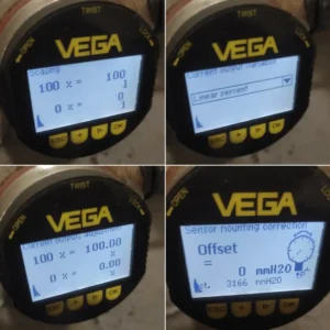 VEGA transmitter offset correction and tank volume parameter calibration - SAIG Marine